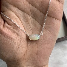 Natural Ethiopian Opal Necklace 925 Sterling ...