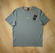 Image of Hugo Boss S/S Grey Centre Chest Logo Crew Neck T-Shirt Size S (Small) RRP £50
