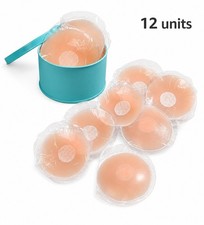 Reusable Silicone Strapless Round Nipple Covers Pasties 6 Pairs w/ Box