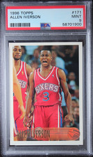 1996 Topps Allen Iverson ROOKIE Card #171 RC PSA 9 Mint. rookie card picture