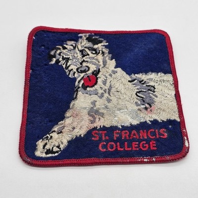 St. Saint Francis College Rocky the Terrier Mascot Patch Vintage RARE
