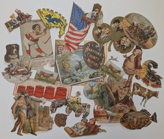 Antico lotto di 20 rottami carta effimera 1880 rottami giornali spazzatura baseball D