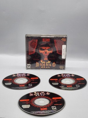 Diablo II PC Mac CD-ROM Game 3 Disc Blizzard RPG Hack Slash M 2000