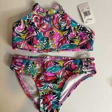Raisins Girls 7 Kaori Set Two Piece Swimsuit Floral Multi Color N740308 NWT