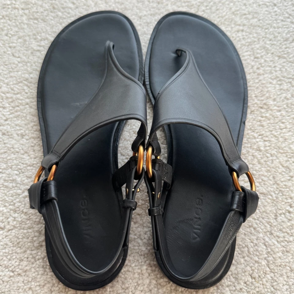 Vince. Sandalia Tanga Pharis Cuero con Cordones 9M, Elegante Clásica Minimalista Foto 4 de 4