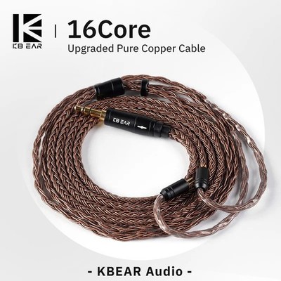 KBEAR 16 Core Pure Copper Cable - 2.5mm/3.5mm/4.4mm, MMCX/2PIN/QDC