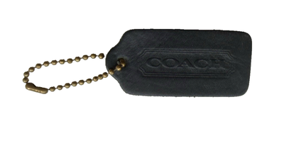 Coach Vintage Dark Navy Blue Hang Tag Fob Brass Hangtag Double
