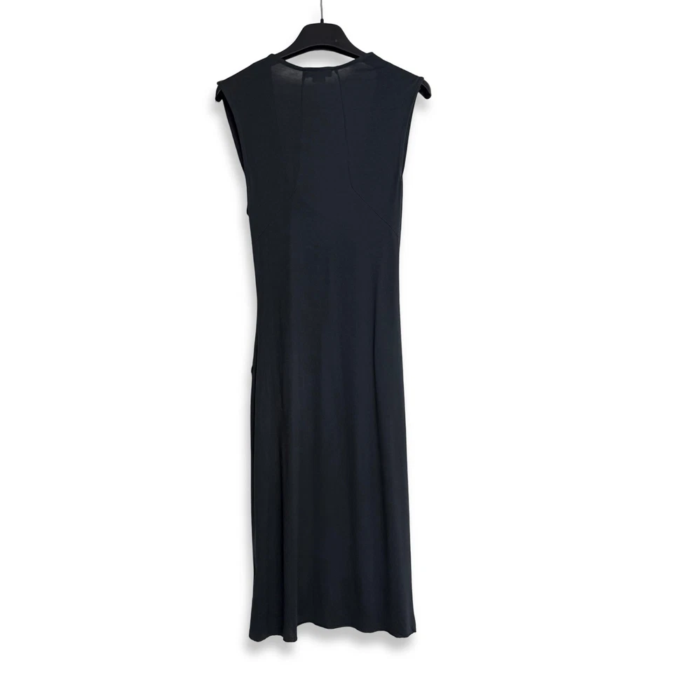 Vestido drapeado de seda suave Helmut Lang azul marino talla S Foto 3 de 4