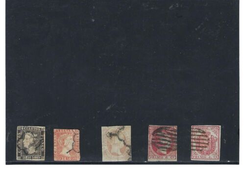 Spain: So High Value Early Used Stamp Collection. As Shown on Scan
