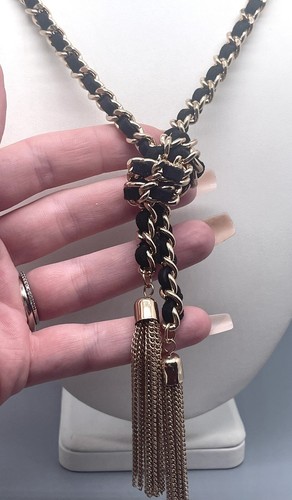 Guess Gold Tone Chain Tassel Necklace - Picture 8 of 9