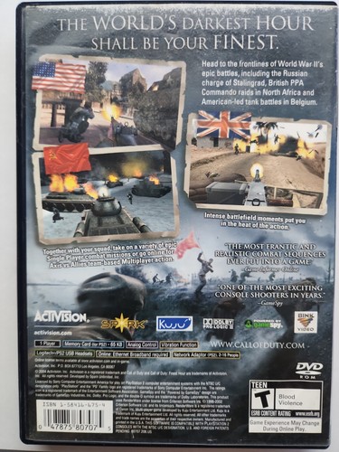 PS2 Call of Duty Finest Hour (Black Label) con manual - Imagen 2 de 3