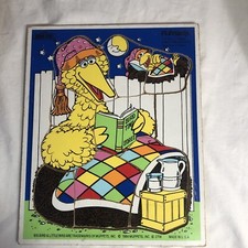 Vintage Playskool Big Bird Bird Time Stories Wooden Puzzle 11pcs 1984 Jim Henson