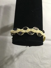 NWT ROSE GONZALES Jenna COLLECTION Beads WOVEN BRACELET Sand Color Boho