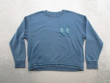 Under Armour Women's Front Pocket Cinch Waist Sweatshirt Blue Size L Loose