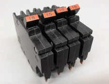 Lot of 4 - Federal Pacific FPE 15 Amp Single Pole 1/2" Thin Breakers Light Rust