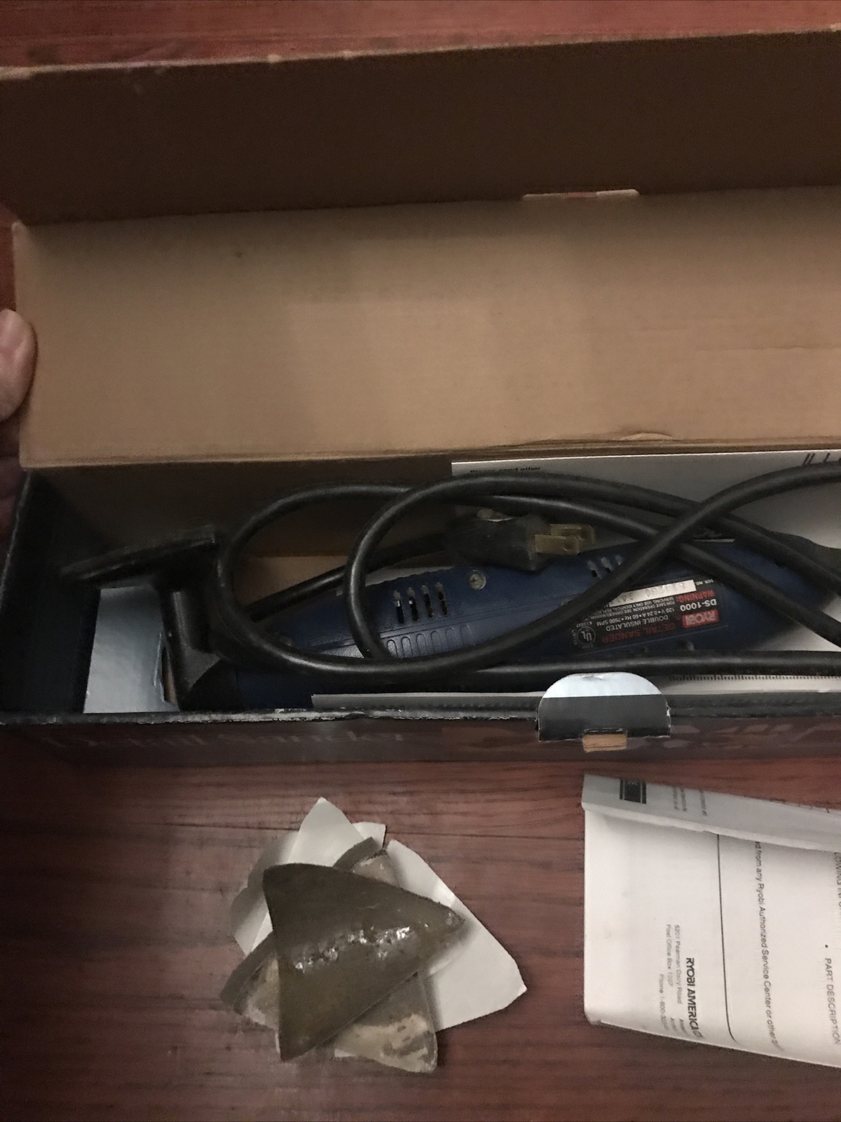 RYOBI DS1000 Detail Corner Sander w/sanding angles and buffing pads WORKS eBay