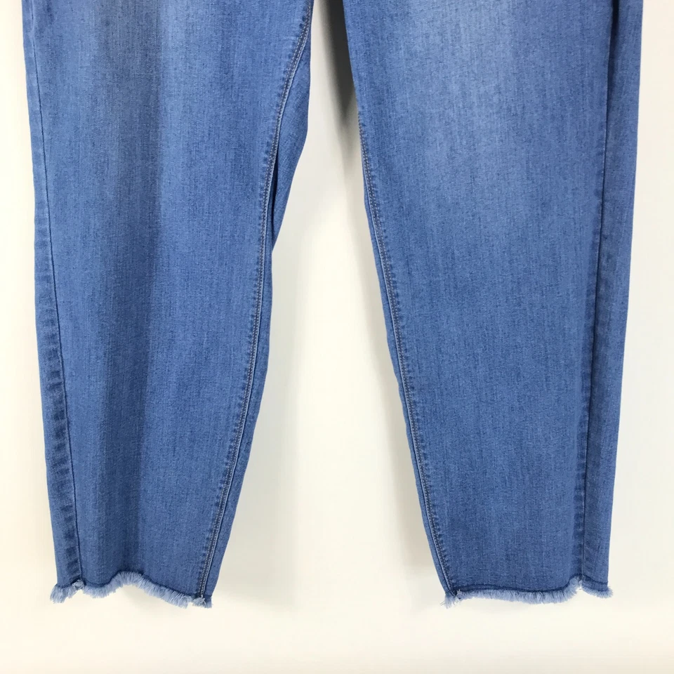 Susan Graver Stretch Denim Girlfriend Jean Women's Plus Size 20W Frayed Cuffs - Image 3 of 4