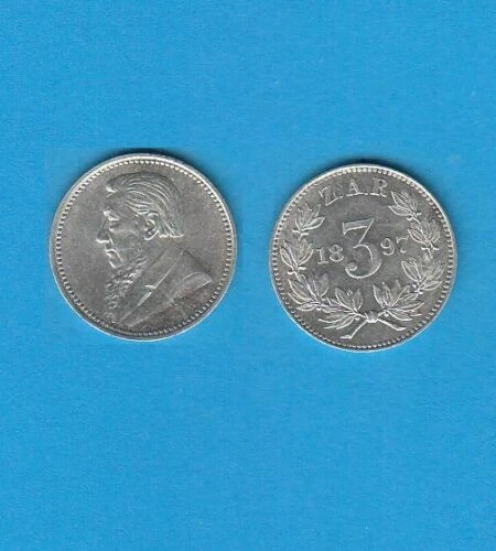 Pièces de monnaie d'Afrique en argent, provenance Afrique du Sud