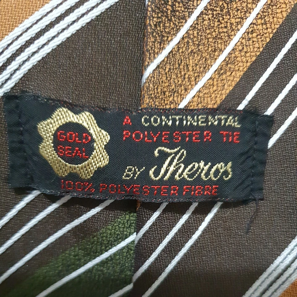 Corbata para hombre multicolor a rayas talla única por Continetal Theam Design sello dorado Foto 3 de 4