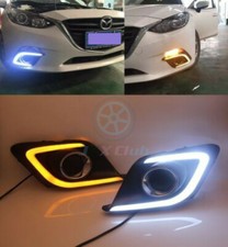 A Pair Drl Led Daytime Running Lights Fog Lamp Light H For Mazda 3 2p 2013-2016