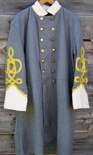 civil war confederate frock coat with 4 row braids 52