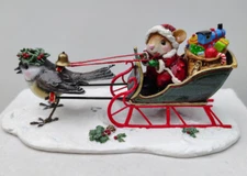 Wee Forest Folk M-404 SANTA'S CHRISTMAS TWEETS SLEIGH Retired 2009