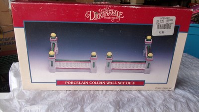 Lemax Dickensvale village accessories set 2 porcelain column wall MIB