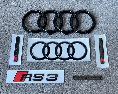 2012-17 Audi RS3 Front Rear Rings Audi Sport Quattro Emblem 2012-17 Audi RS3 Front Rear Rings Audi Sport Quattro Emblem