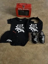 Silly Souls Baby Shoes, Hat 0-6 Months, Bib 0-2Yrs And Tshirt 0-3 Months NWT