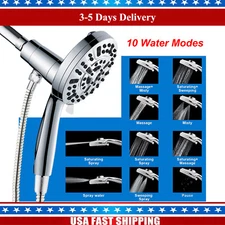 High Pressure Shower Head with Handheld 10 Spray Modes Magnetic Shower Head USA