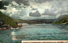 The Banks of the Hudson River Entrance to Highlands New York Vintage Postcard