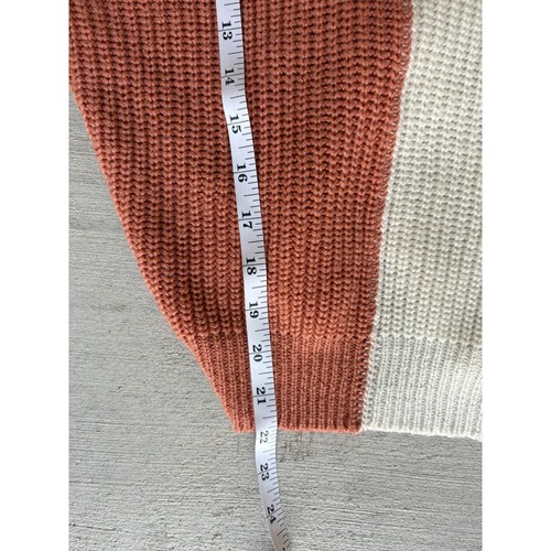 Suéter Pullover Tejido en Bloques de Color Delantero Torcido Manga Larga Top - Imagen 4 de 4