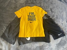 3pc Nike boys Outfit-Size 7 Blk/grey/Yellow NWT