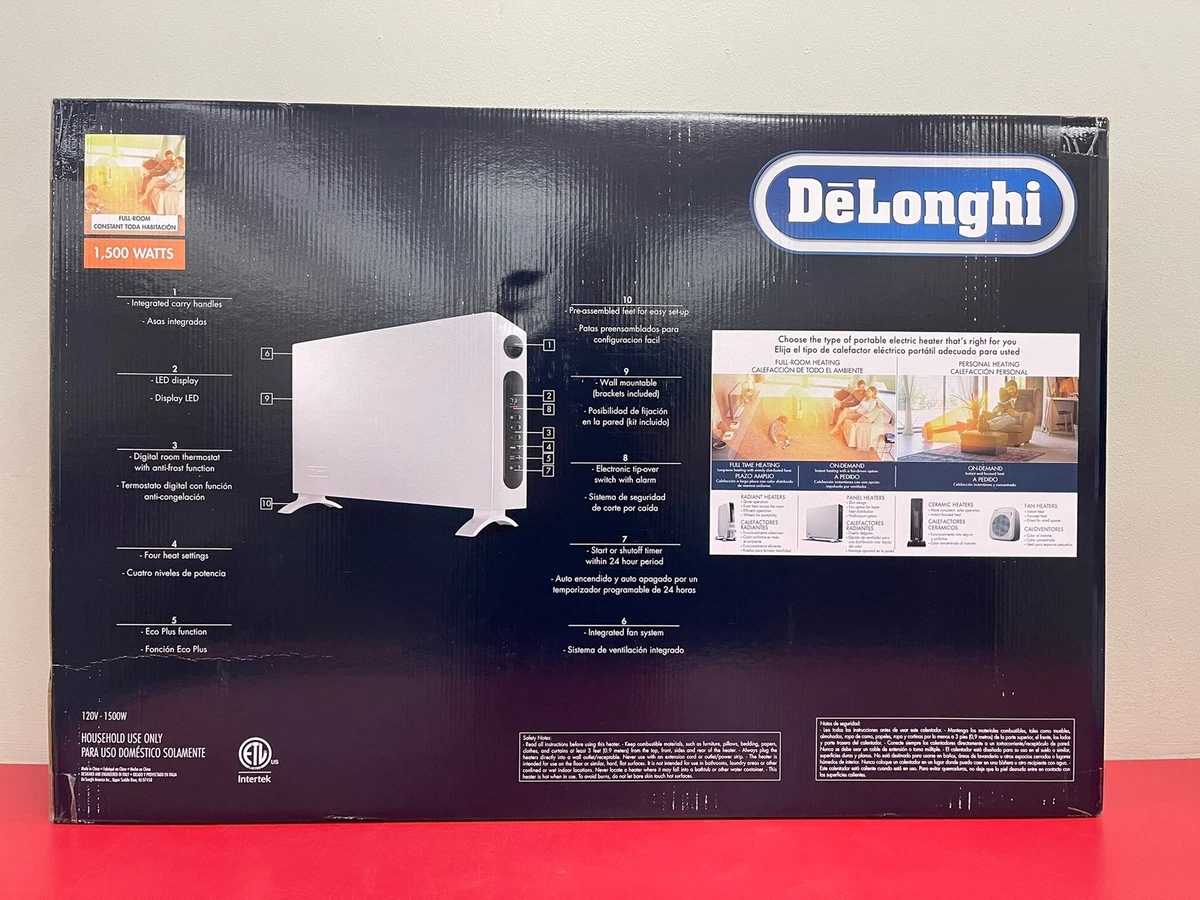 Delonghi 2400w electric convector sale slim style heater