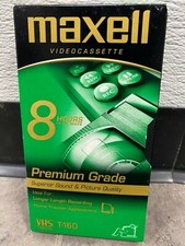 1 New Maxell GX-Silver T-160 VHS Video Cassette 8 Hour Tapes.