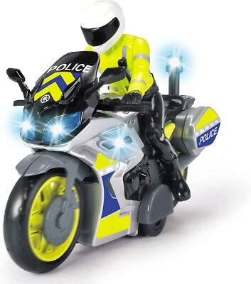 PLAYMOBIL Dickie Toys – Polizei Motorrad – Spielzeug-Motorrad mit Polizisten-Figur, Kinder