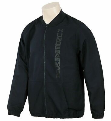 Under Armour Mens Black Size Small S Activewear Logo Bomber Jacket 