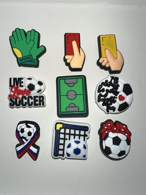 Soccer Charms Charm Bundle fits Crocs Clogs And Shoes With