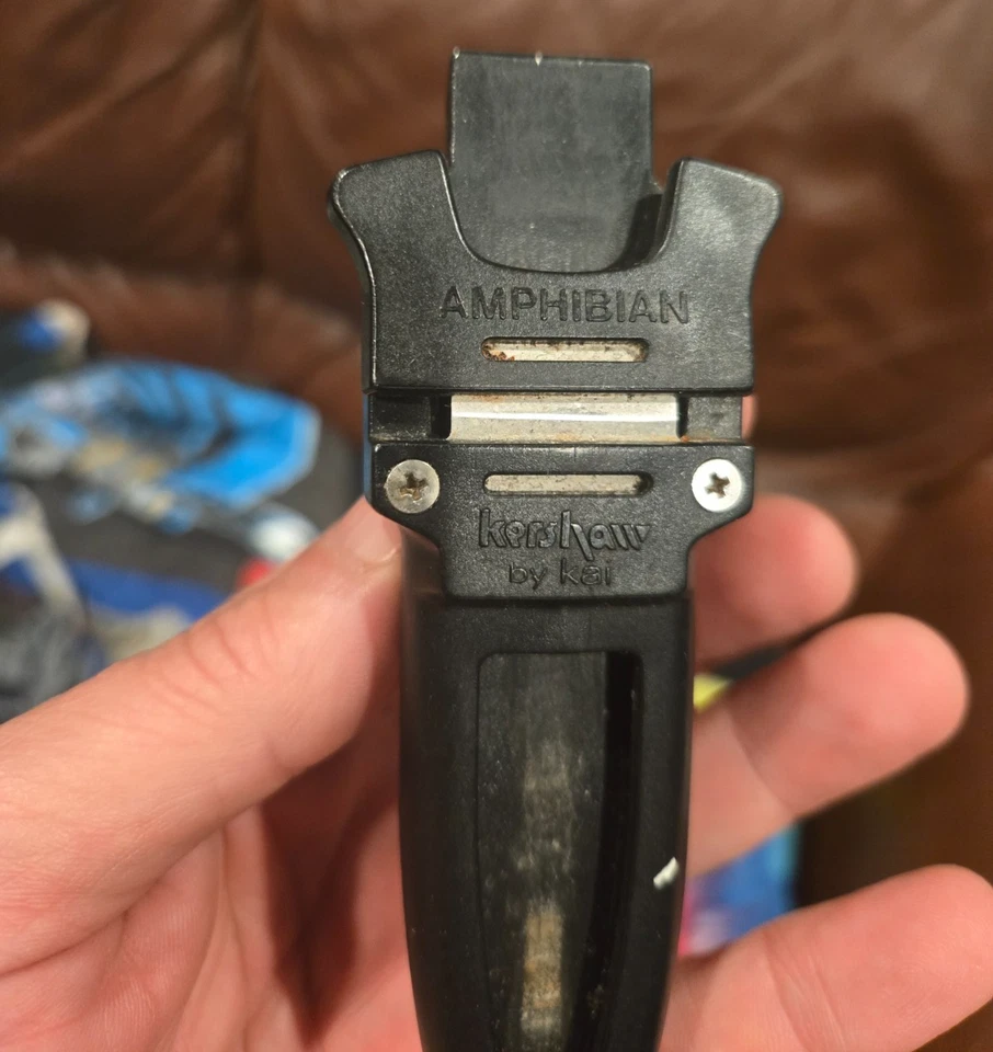 Kershaw 1006 Amphibian Fixed Blade Dive Knife Kydex Diver’s Sheath Vintage Japan - Image 3 of 4