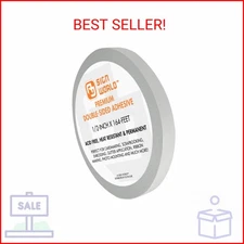 AJ Sign World BEST 1/2" Ultra-Thin Permanent Double-Sided Tape for Arts, Crafts,