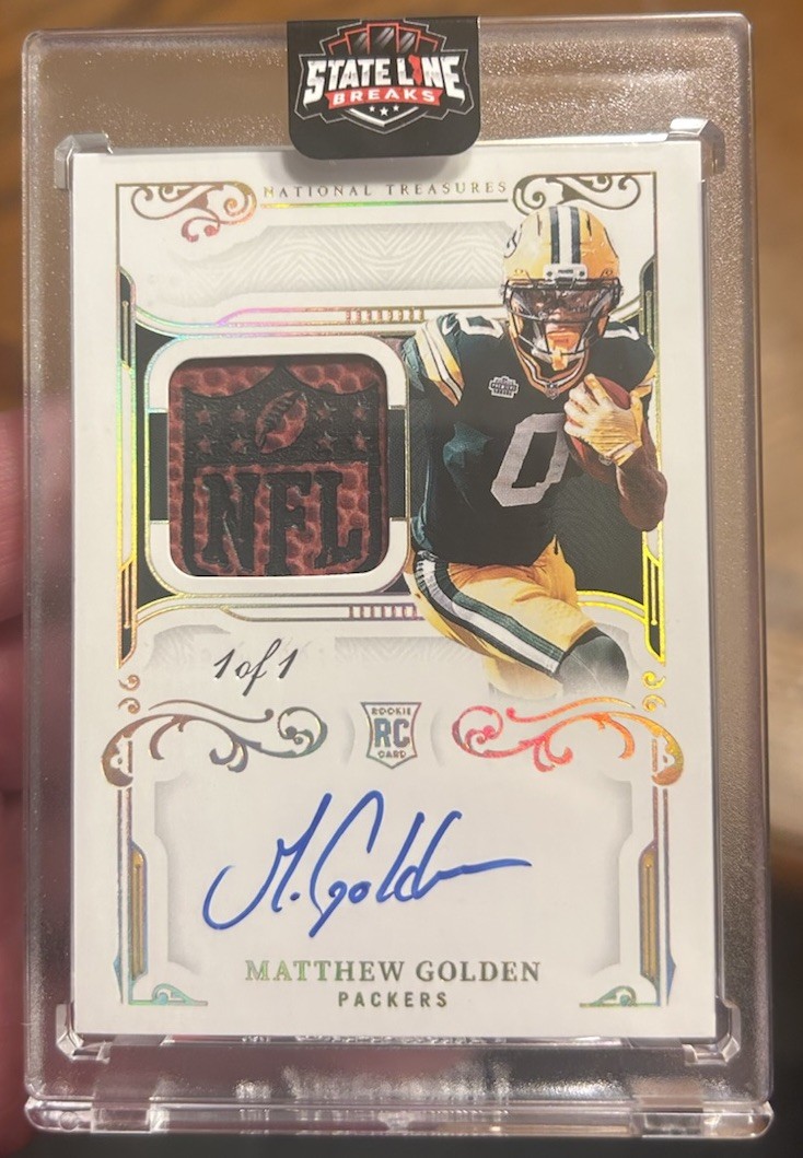 2025 Panini National Treasures Rookie Gloves Auto 1/1 Matthew Golden Rc,Au,Patch