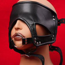 Bondage Mask O-Ring Mouth Gag Blindfold Harness Adjustable Belt For Couples BDSM