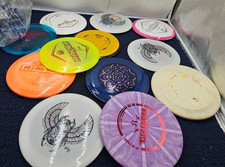  QTY 12 Frisbee Disc Assembly Different Designs / Colors up to 9" Dia