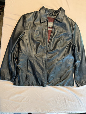 Wilson's Leather Men's Black Leather Jacket Full Zip Point Collar Short XXL