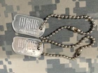 1964-1969 Original Hasbro Two (2) G I Joe Metal Dog Tags.  Nice