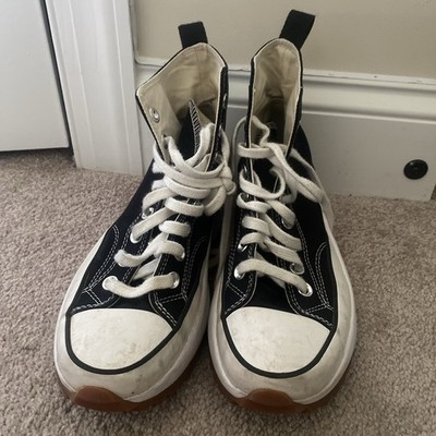 Converse Run Star High Top Lace Up Sneakers Black/White/Gum Style 166800C