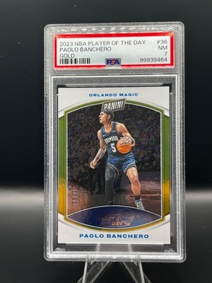 2023 Panini Player Of The Day Paolo Banchero True Gold #5/10 JERSEY NUMBER PSA 7