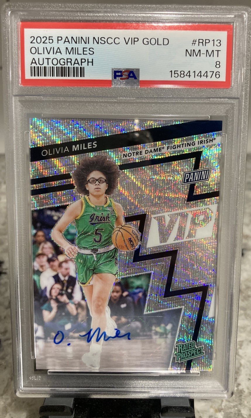 2025 Panini NSCC VIP Gold Olivia Miles Auto 4/5! PSA 8