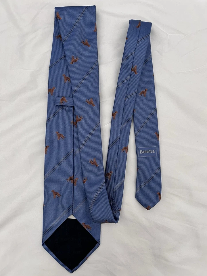 Beretta Men’s Blue Tie With Labrador Dog Pattern - Image 4 of 4