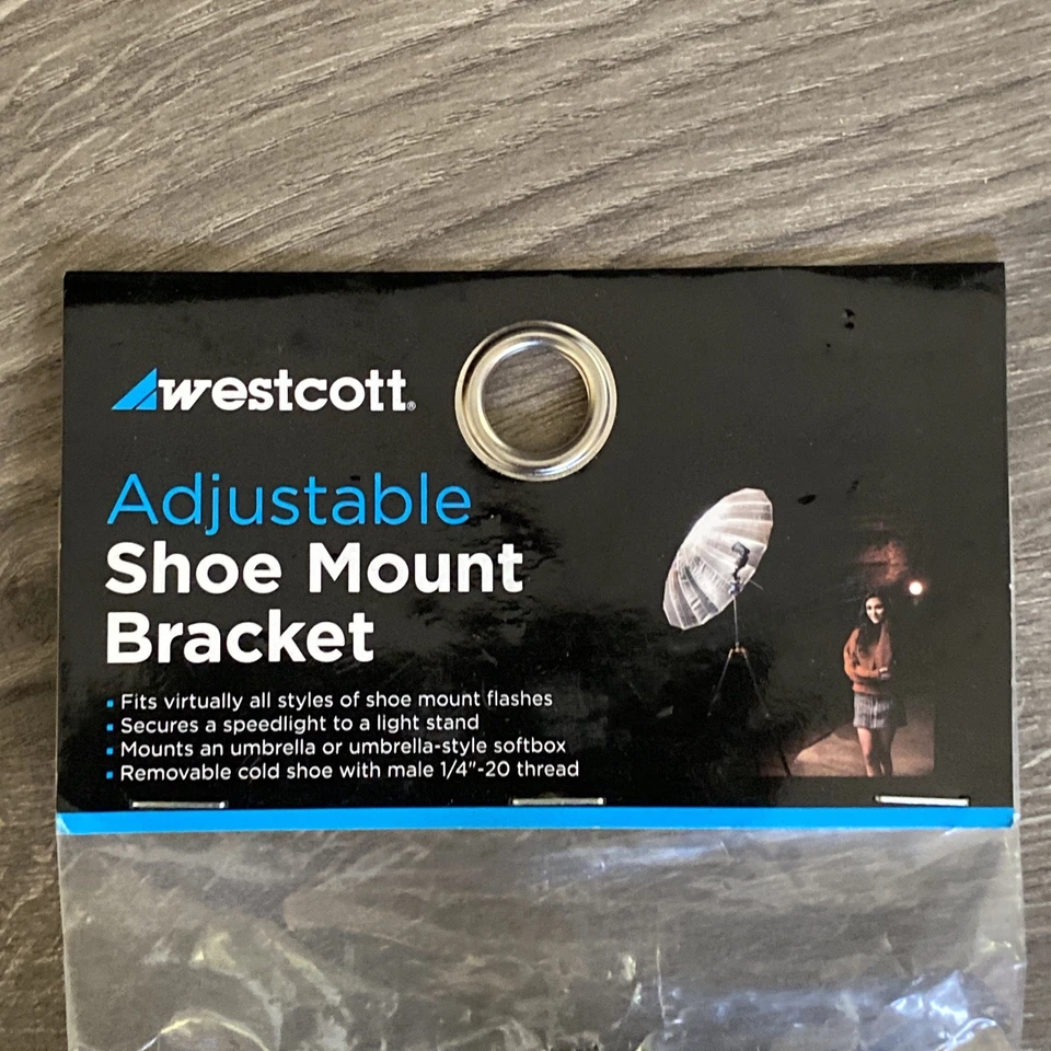 Soporte de paraguas ajustable de metal Westcott para montaje en zapato #5015 Foto 2 de 4